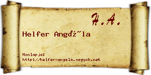 Helfer Angéla névjegykártya